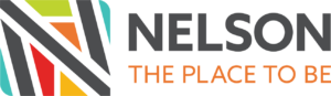 nelson neighborhood logo: the place to be